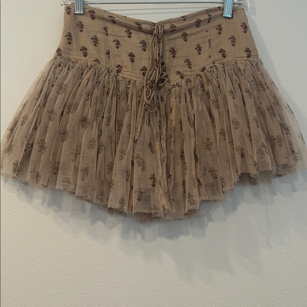 Floral Pleated Skirt with Tie Waist